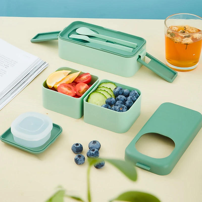 3 Layers Lunch Box 1050ml Compartment Bento Boxes For Adults Students Lunch Box With Fork Spoon Microwave Food Storage Container