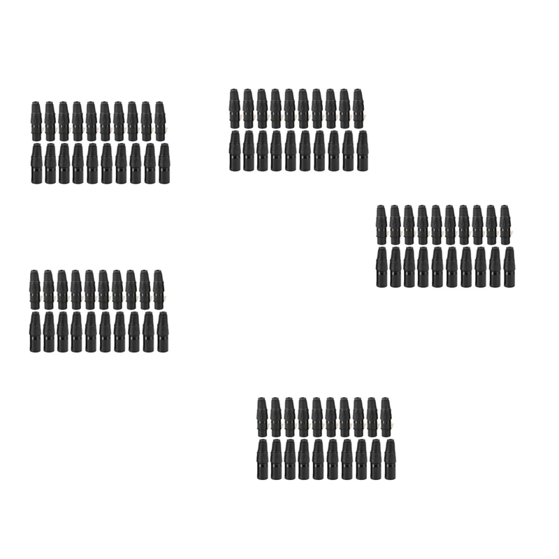 

100Pcs 3Pin Xlr Male To Female Microphone Extension Microphone Cables Plug Audio Socket Mic Audio Connector Adapter