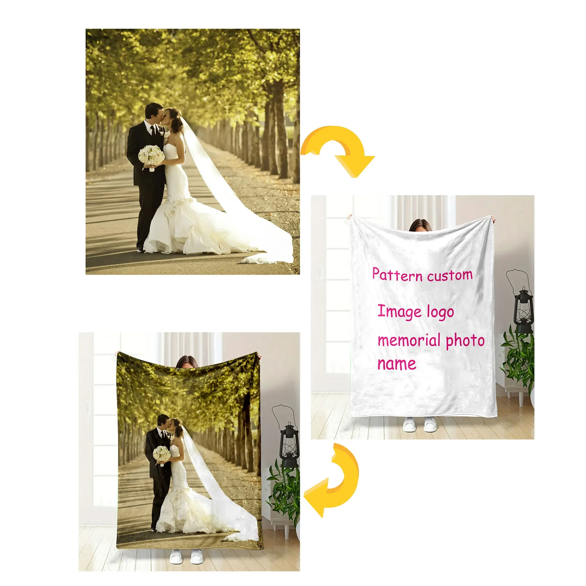 Personalized Custom Blankets Add Your Photos Creative Patterns Funny Pictures Soft Warm for Home Bedroom Travel Camping Blanket 2
