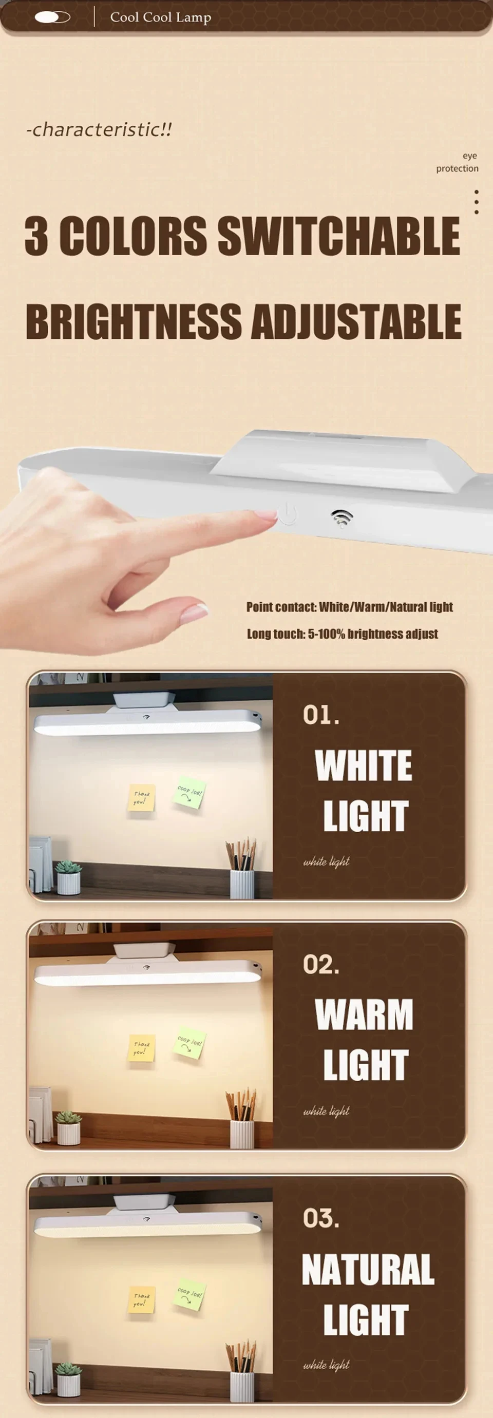 Modern LED Wall Lamp Indoor Background Decorative Lighting Desk Lamp Hanging Magnetic Remote Control Wall Light USB Rechargeable