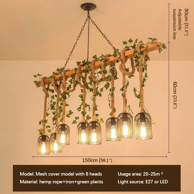 SAMAN American Country Pendant Lamp Retro Creativity Plant Music Restaurant Cashier Counter Bar Cafe Milk Tea Shop Chandelier 2