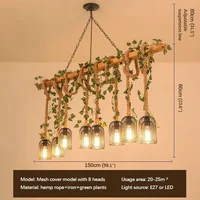 SAMAN American Country Pendant Lamp Retro Creativity Plant Music Restaurant Cashier Counter Bar Cafe Milk Tea Shop Chandelier 2