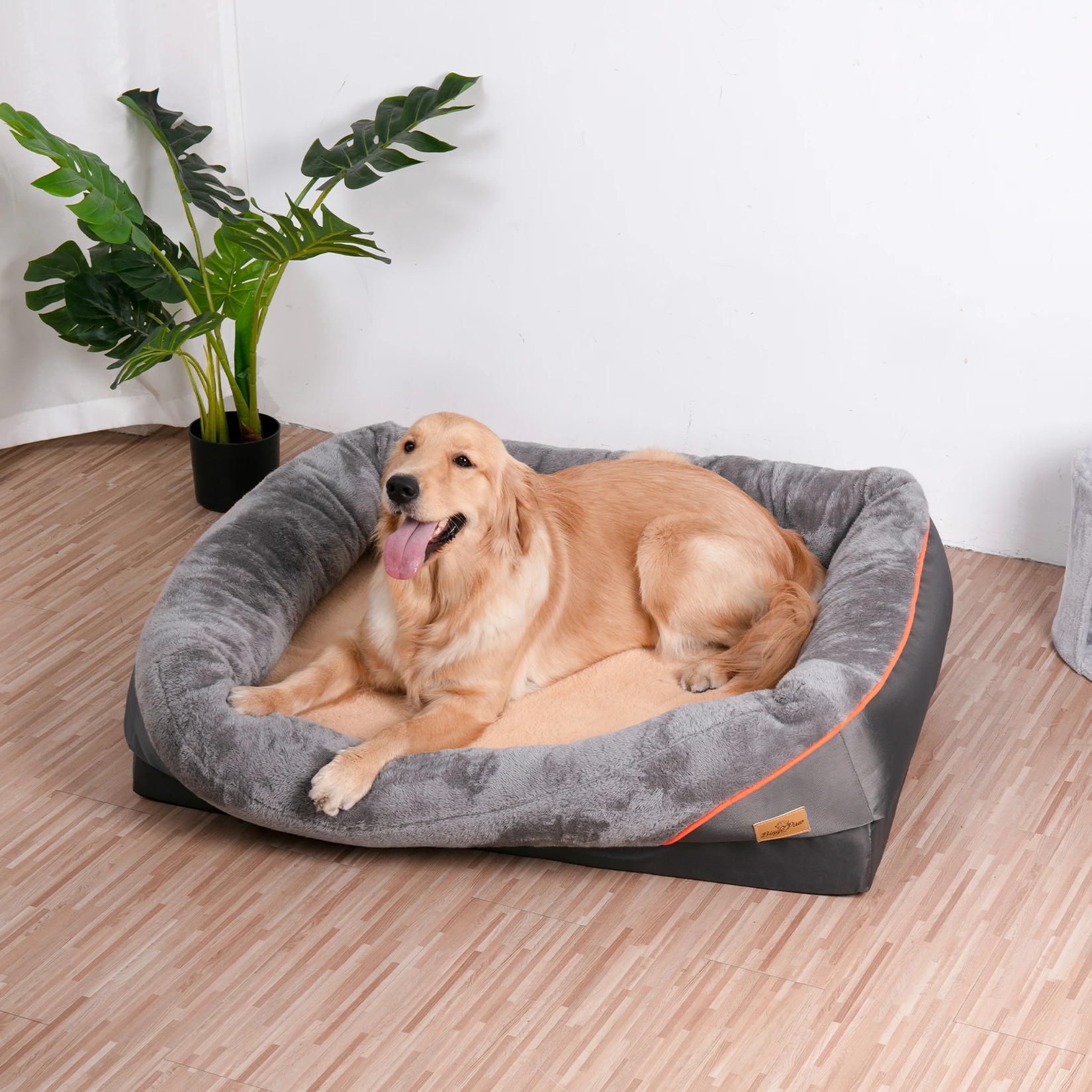 Jumbo Large Orthopedic Dog Bed Memory Foam Quilted Bolstered Pet Sofa Couch Elevated Cushion Warm Waterproof Mattress 1