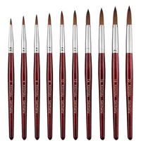 Kolinsky Acrylic Nail Art Brush Wood Handle Nail Art Mink Brush Gel Builder Nail Tools Manicure Brush Drawing Tools Size 4-14 1
