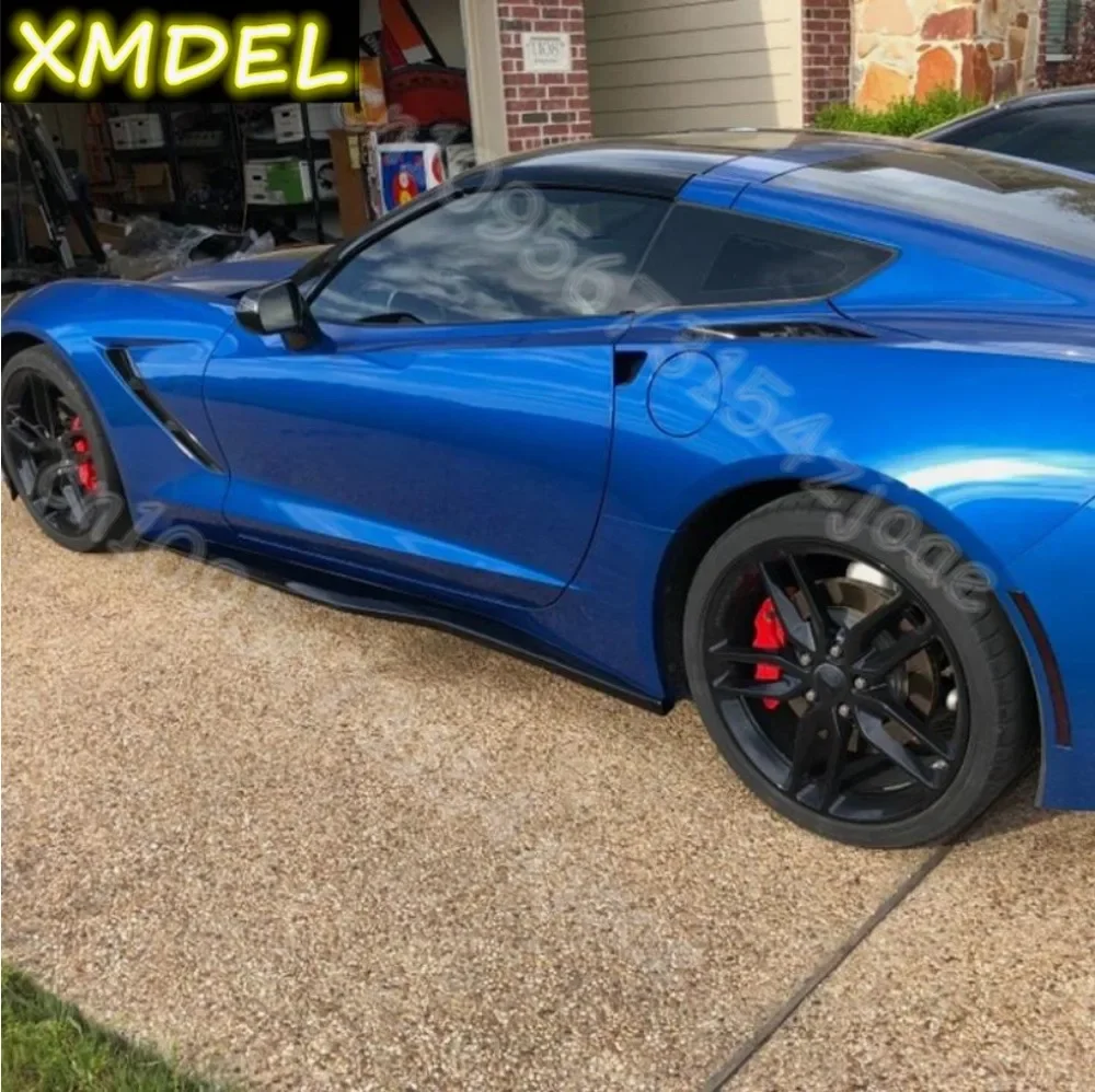 2014-19년형 코르벳 C7 Z06 스테이지 3 카본룩 프론트 립 윙렛 및 사이드 스커트