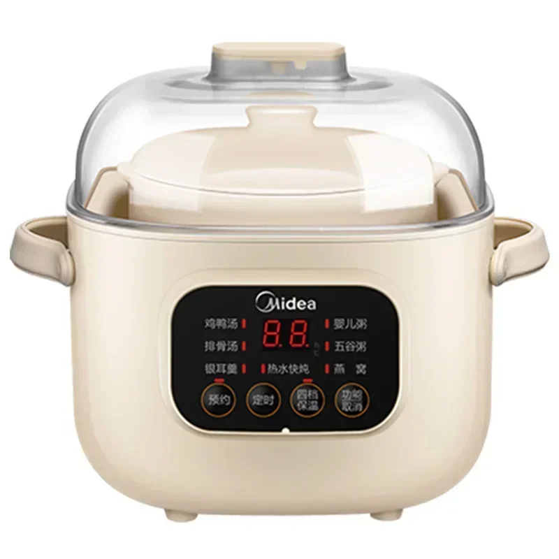 

Midea 0.8L Ceramic Electric Slow Stewer Household Multi Baby Food Porridge Dessert Cooker Stewing Cooking Pot Electric Soup 220v