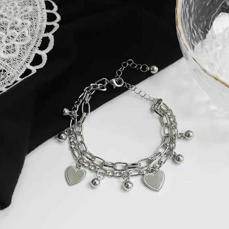 Women's Fashion Trend Multi-Layered Steel Ball Bean Love Bracelet