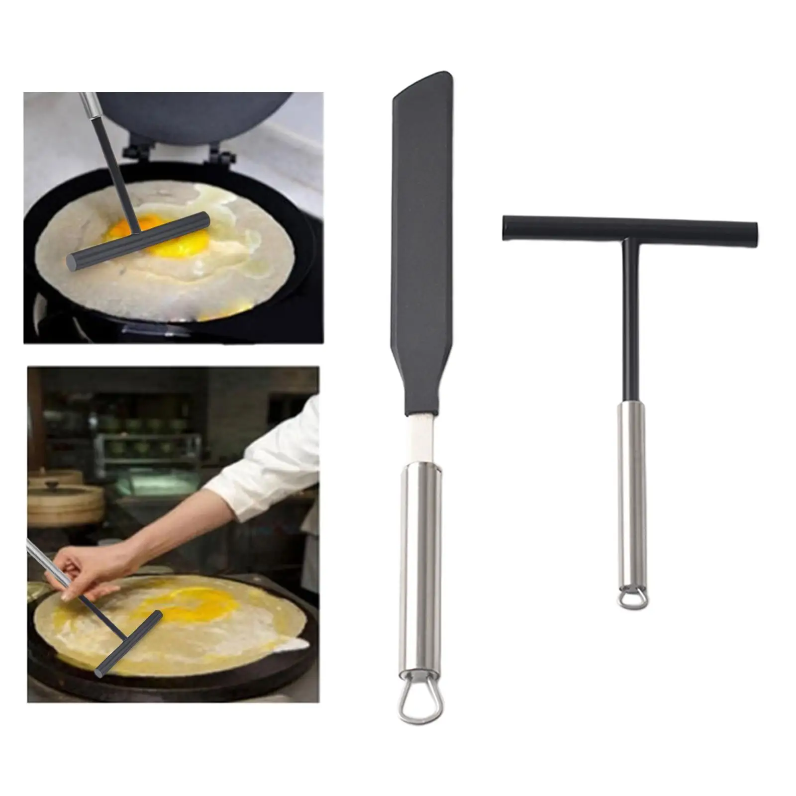 2x Crepe Spreader and Spatula Set Kitchen Cooking Utensils Tools Pancake Maker Tools Pancake Batter Spreader Cookware for Stall