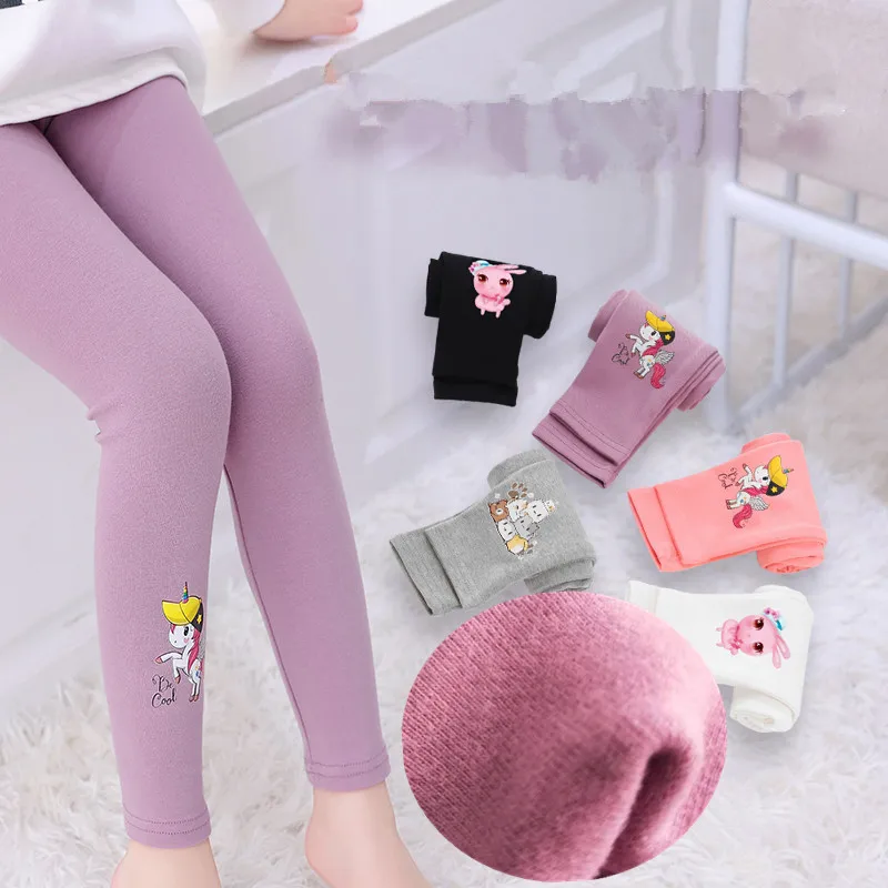 Autumn Winter Children Girls Legging Cartoon Thicken Warm Kids Pants Trousers Elastic Waist Leggings For 2-12Y girl leggings kids tights