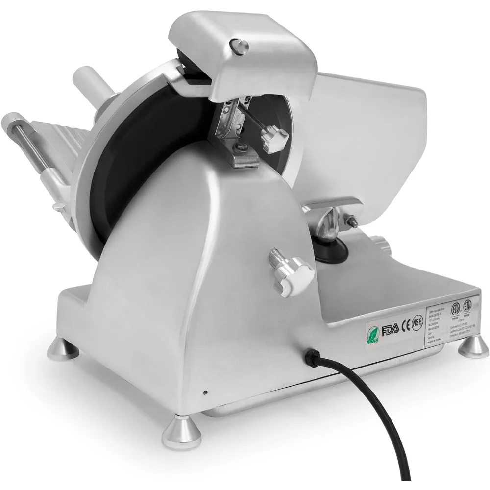 Metal Collection MS-10DT Commercial 320W 10-Inch Meat Slicer Anodized Aluminum Base with Teflon Blade 3
