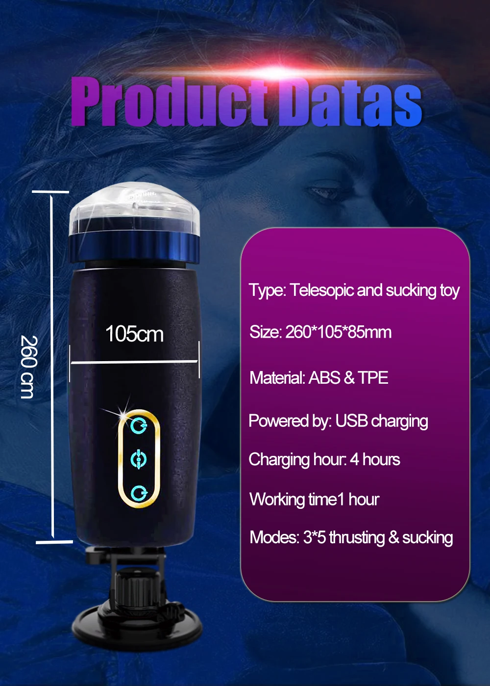 Male Automatic Telescopic Masturbator With Thrusting Function_voghion.com