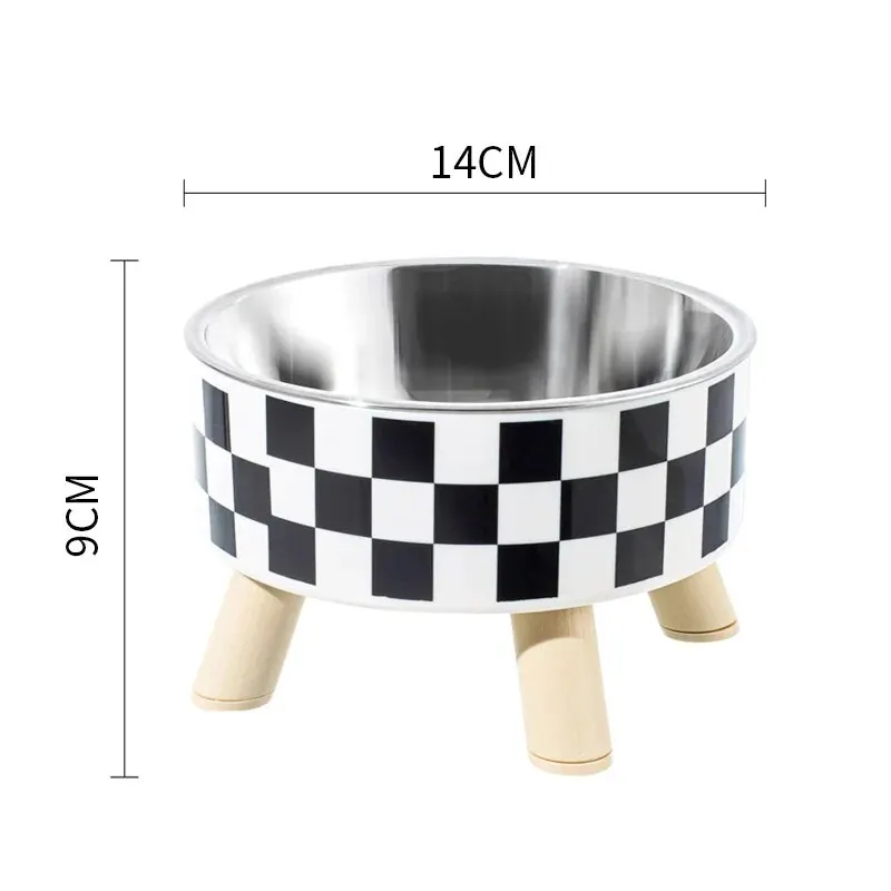 Cat Bowl Cats And Dogs Simple Polka-dot Stainless Steel Pet Tall Bowl Drinking Water Anti-overturn Water Bowl Food Bas pet food bowls