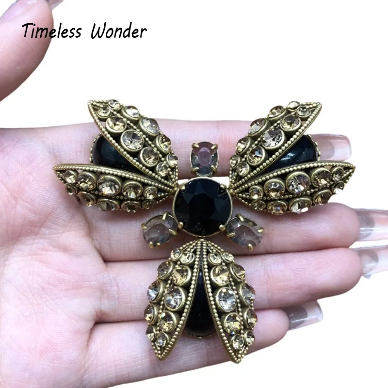 

Timeless Wonder Retro Zircon XL Geo Brooch Pins for Women Designer Jewelry Runway Top Medieval Gift Rare Broches 5277