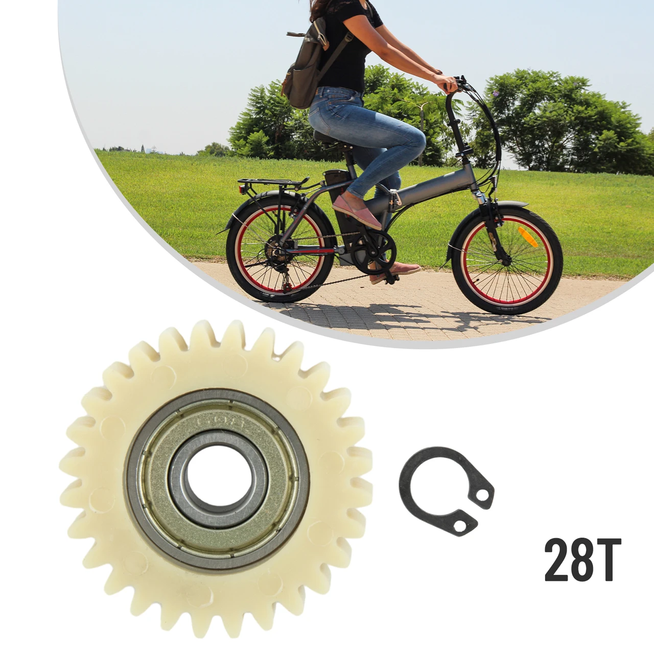 Description Picture 3 of item1pc 28 Teeth E-bike Wheel Hub Motor Planetary Gears With Bearing 37.5x8x12mm Gears Electric Vehicle Accessories