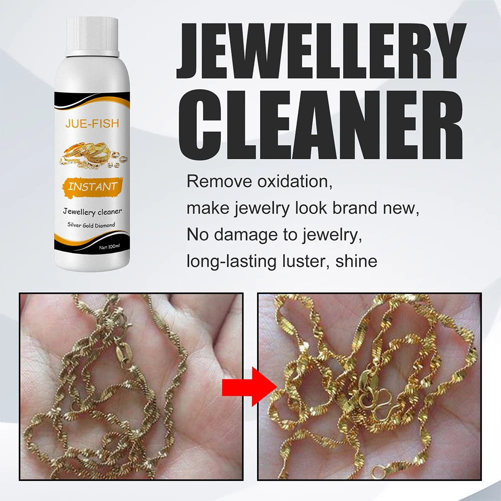 Jewelry Cleaner Solution 100ml for Gold Silver Glasses Watch Rings Diamond Polishing Remove Dirt Shine for Ultrasonic Machine