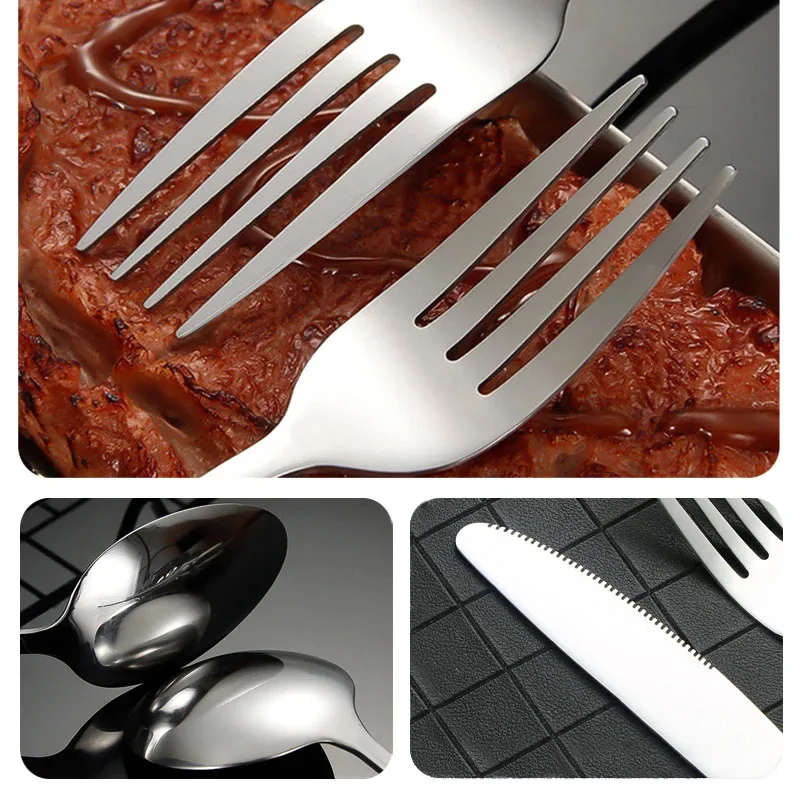 stainless steel cutlery set for kids picnic camping travel portable tableware set with case box