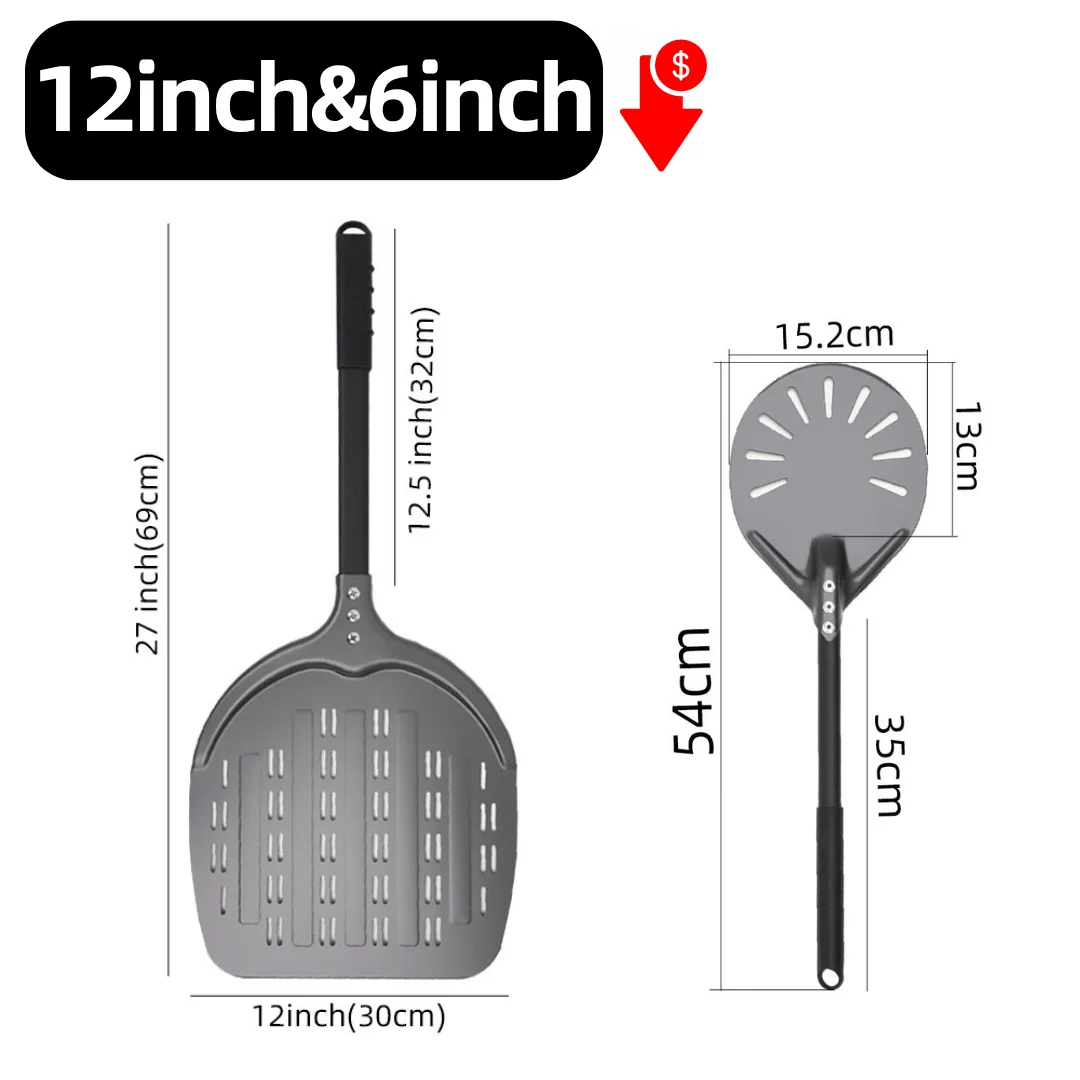 Enhanced Pizza Oven Shovel and Paddle Set - Hard Anodized Baking Tool Collection