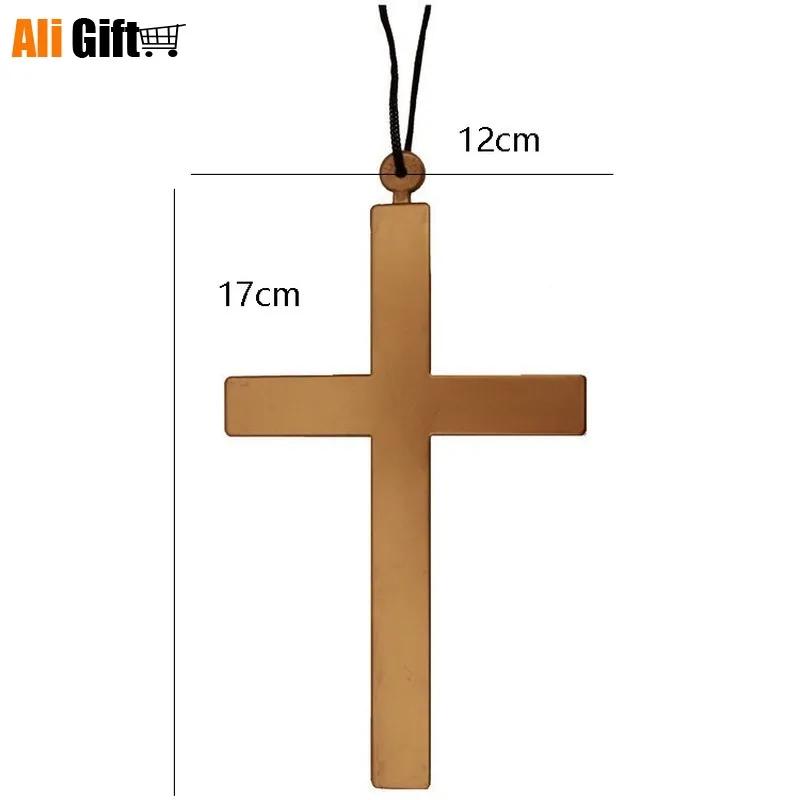 

Halloween Performance Props Cosplay Ball Priests Cross Jesus Golden Decorations Accessories Party Supplies Hanging Ornaments