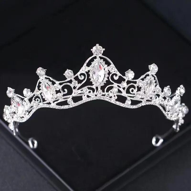 1pc Crown Bridal Vintage Hair Bands Crystal Rhinestone Handmade Hair Bands Crown Princess Birthday Party Plate Headdresses