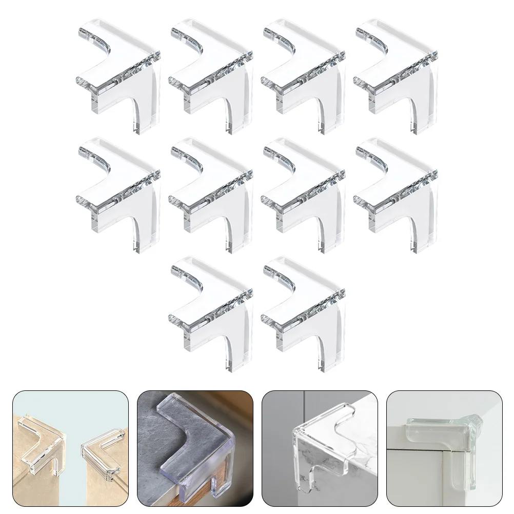 

10 Pcs T-shaped Anti-collision Angle Corner Guards Coffee Table Pvc Conner Protector