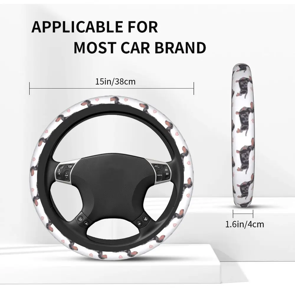 Nette Dackel Auto Lenkrad Abdeckung 38 cm Anti-slip Tier Hund Elastische Auto Dekoration Innen Zubehör – Detail 11