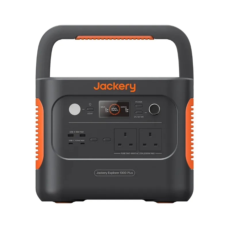 

Jackery Explorer 1000 Plus Portable Power Station 2000W LiFePO4 1264Wh Power Bank Fast Charging 100W Output 2-Way USB C