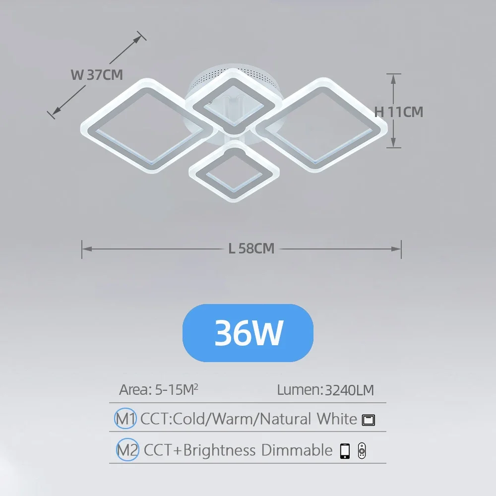 Domácnost LED lustr daleký ovládání stmívání strop lehký ložnice lehký povrch montuje AC90~260V restaurace lehký