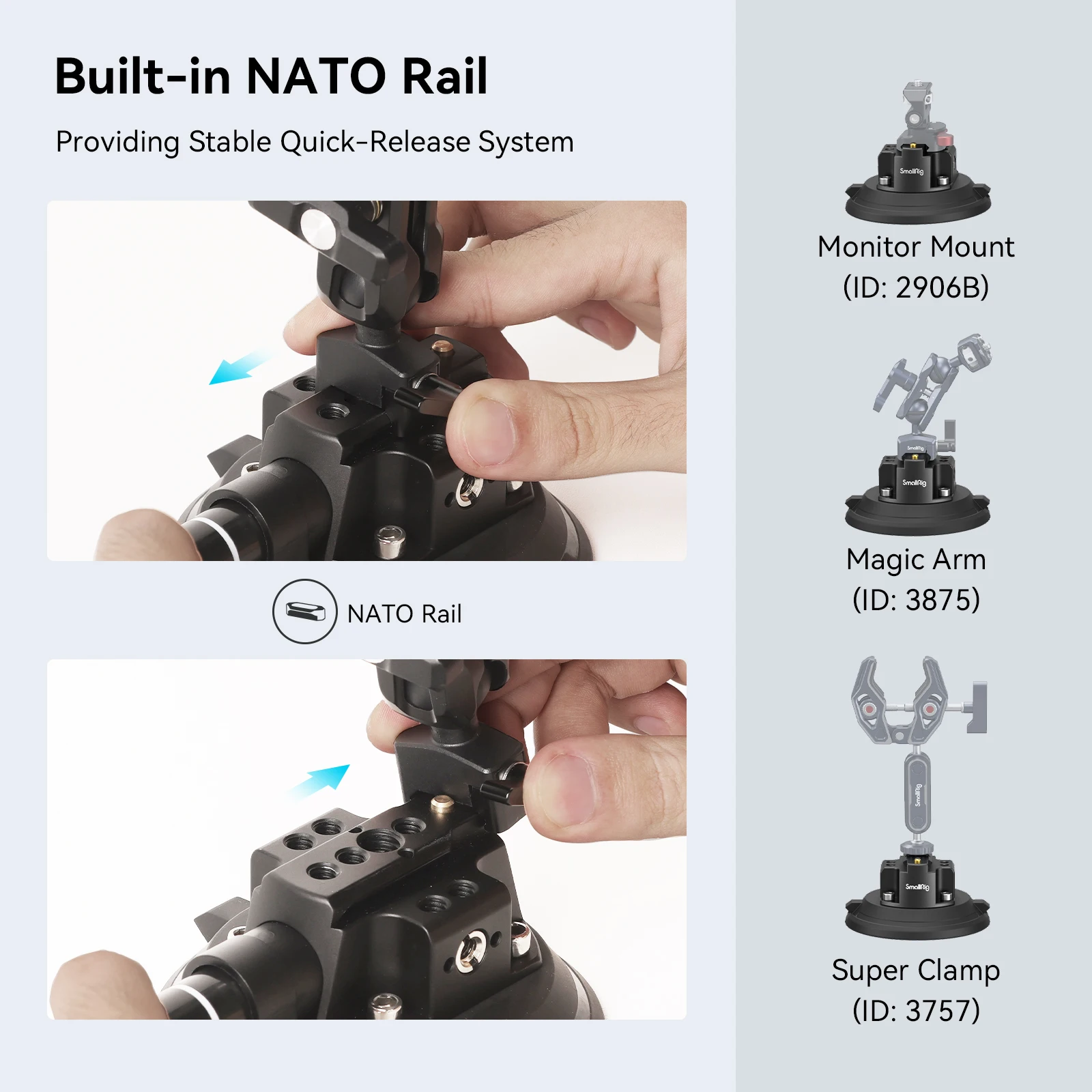 smallrig support de caméra ventouse de pour support de caméra sur le de fenêtre de voiture pour sony dlsr tournage de véhicule vlogging