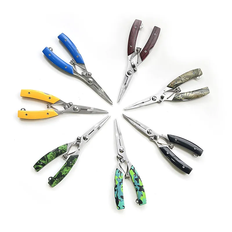 Stainless Steel Line Cutter Saltwater Split Ring Rubber Handle Fishing  Pliers Gear Fly Hook Remover Multifunctional Ice Gifts - AliExpress