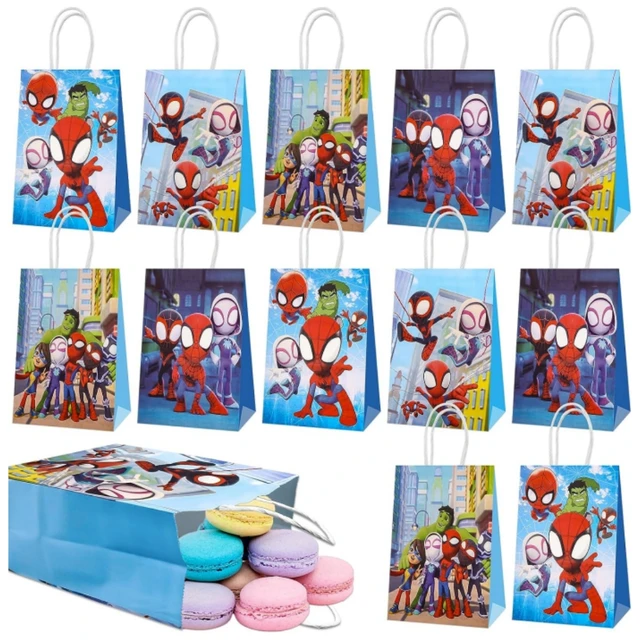 Spidey And His Amazing Friends sacchetto di carta sacchetti di imballaggio  regalo di caramelle bambini Baby Shower Spiderman forniture per la  decorazione della festa di compleanno - AliExpress