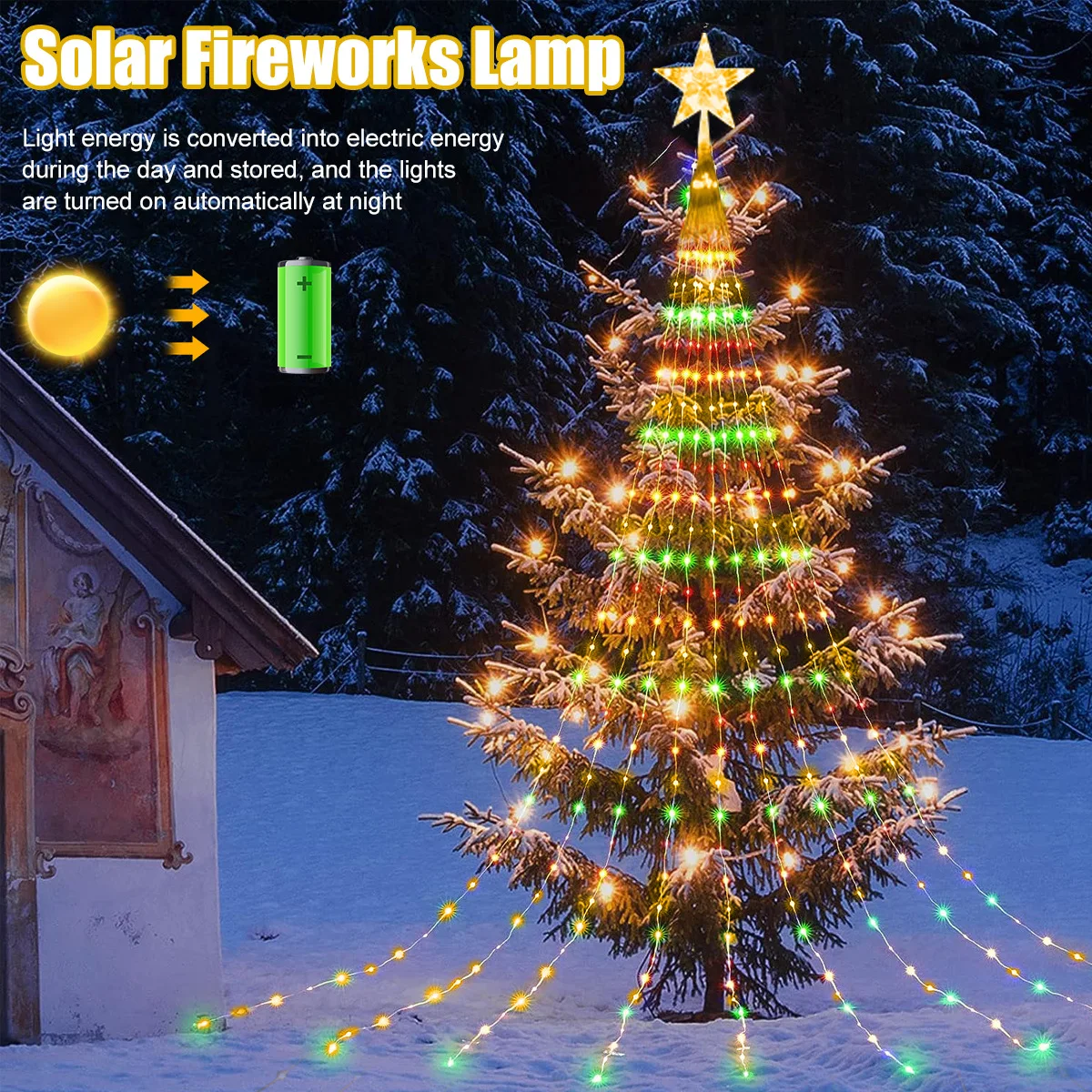 Christmas Solar Star String Lights – 2/3M LED Fairy Lights Outdoor Waterproof Garden & Holiday Decor 4
