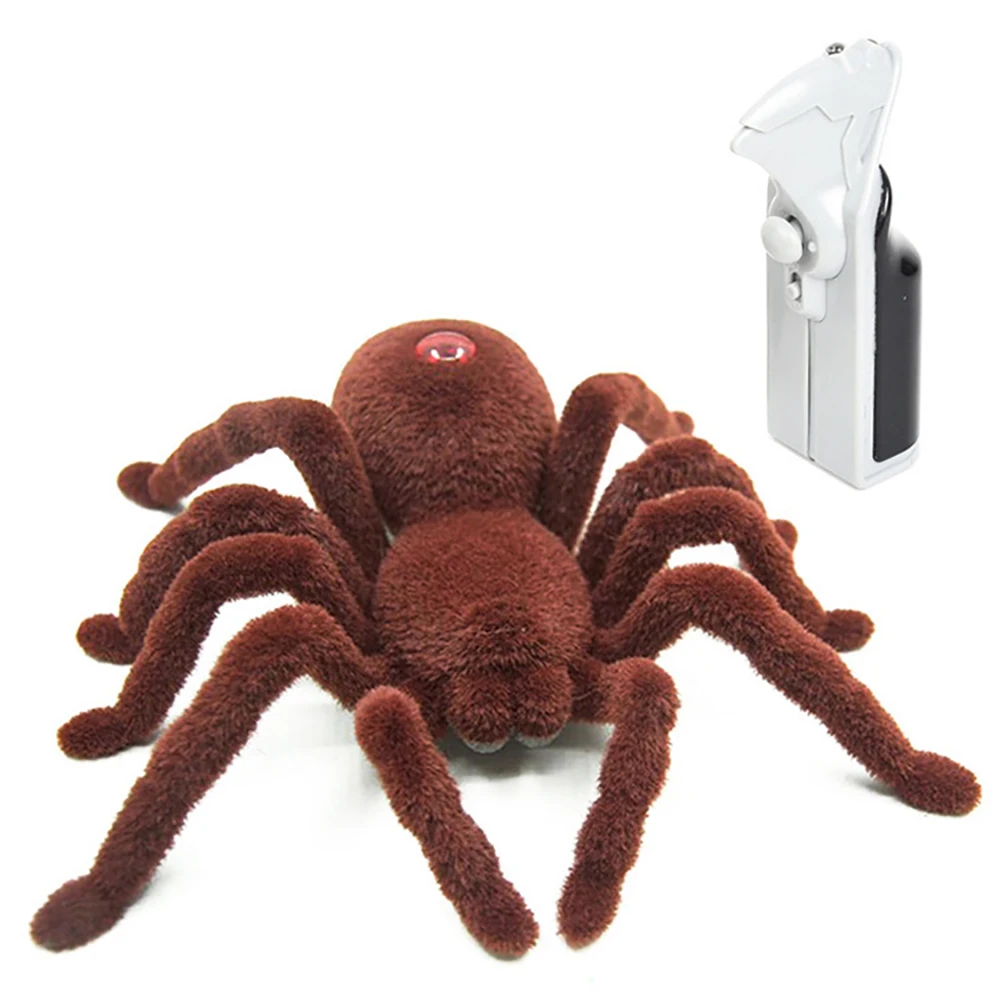 Electronic RC Simulation Spider Model Creative Funny Halloween Prank Trick  Toy Infrared Remote Control Luminous Spider Toy - AliExpress