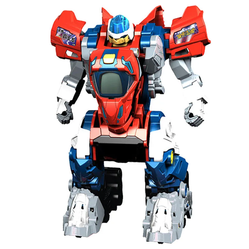 RC Robot Remote Control Dinosaur Toy One-key Deformation with Sound and Llight Music Dinosaur knowledge RC Toy For Children Gift 3
