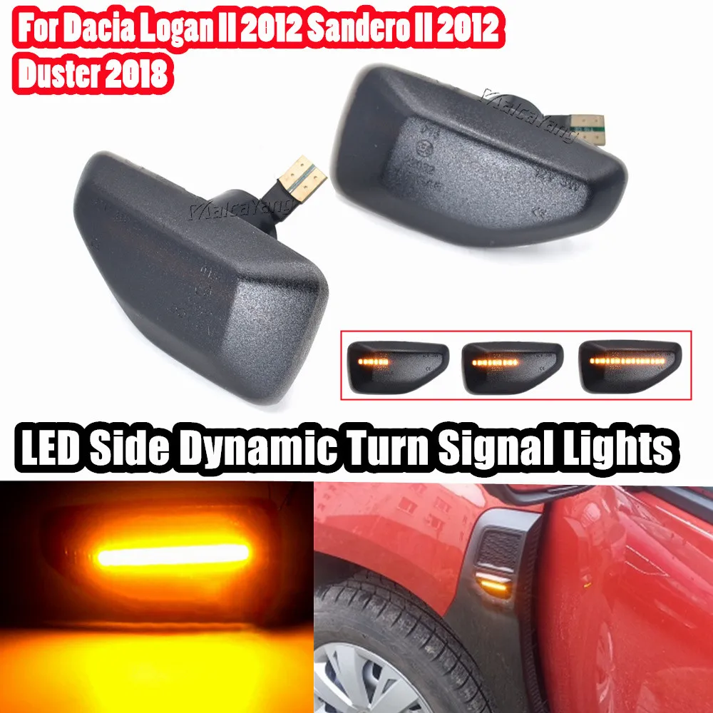 LED Side Marker Light For Renault For Dacia Sandero Duster II HM II sedan  MCV Sandero II Stepway Turn Signal Sequential Light - AliExpress