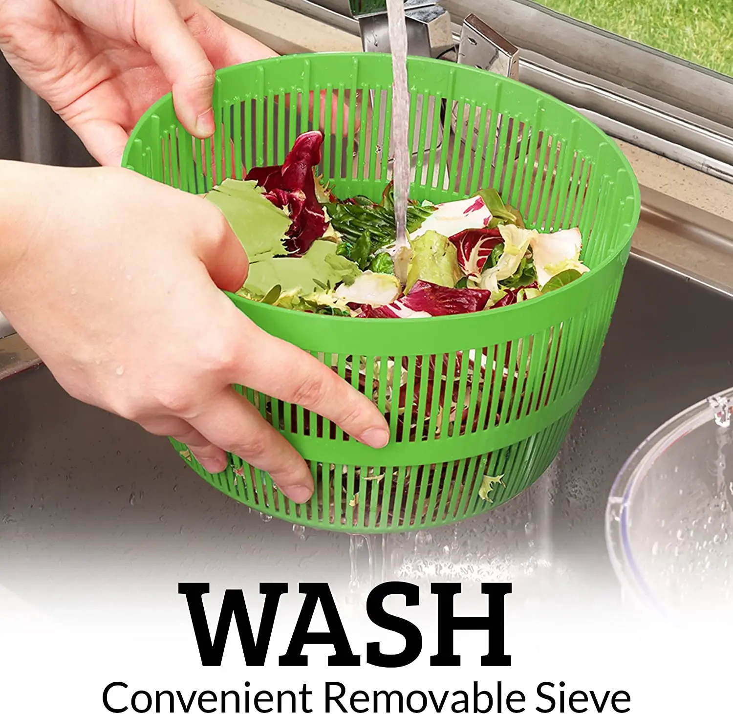 Kitchen Salad Spinner Lettuce Leaf Vegetable Dehydrator Greens Washer Dryer Drainer Crisper Strainer