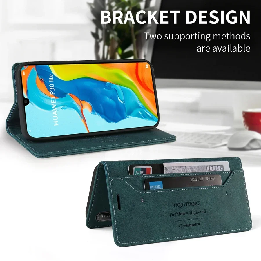 Leather Wallet Flip Case - Elegant Protection