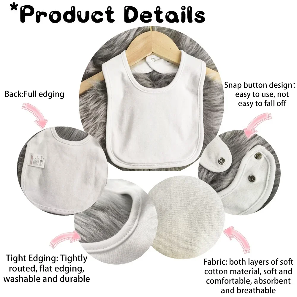 Description Picture 3 of itemPersonalised Baby Bibs Custom Animal with Name Boy Girl Cotton Bib Newborn Saliva Towel Dino Panda Print Bib Infant Shower Gifts