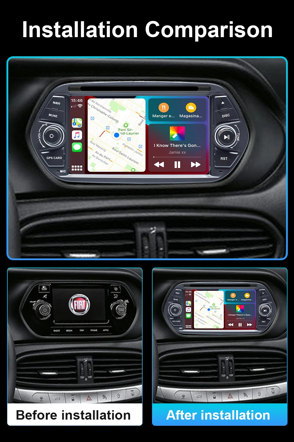 Android Car Radio DVD Player For Fiat Tipo Egea 2015-2017 Touch Screen Car GPS N