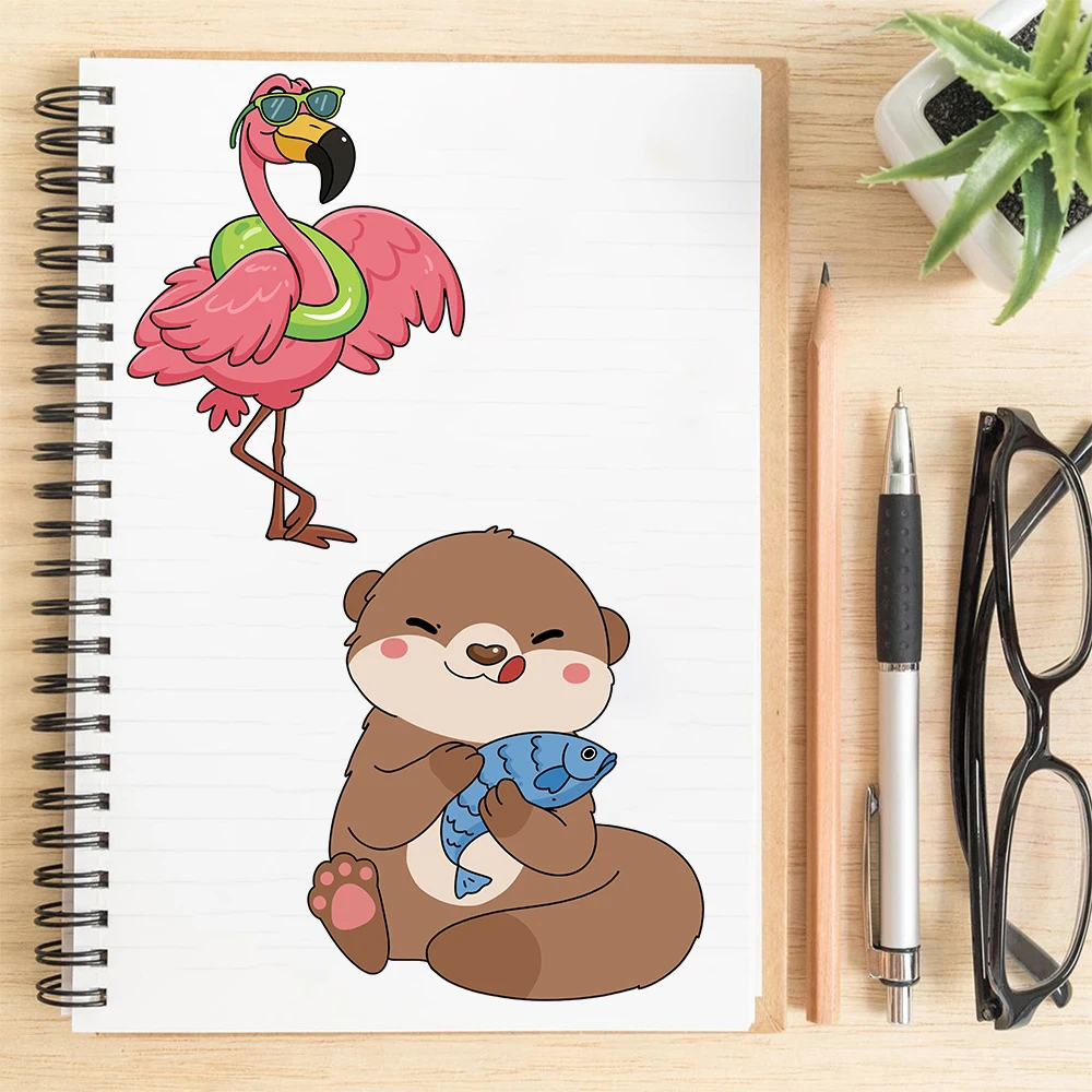 8개 동물 얼굴 변화 콜라주 하라주쿠 방수 러기지 스크랩북 패션 아트 사진 스케이트보드 노트북 스티커