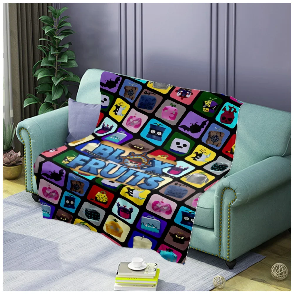 

ROBLOX Cartoon Comic Game Blox Fruits Soft Nap Blanket Flannel Soft Delicate Warm Simple and Fashionable Sleeping Blanket