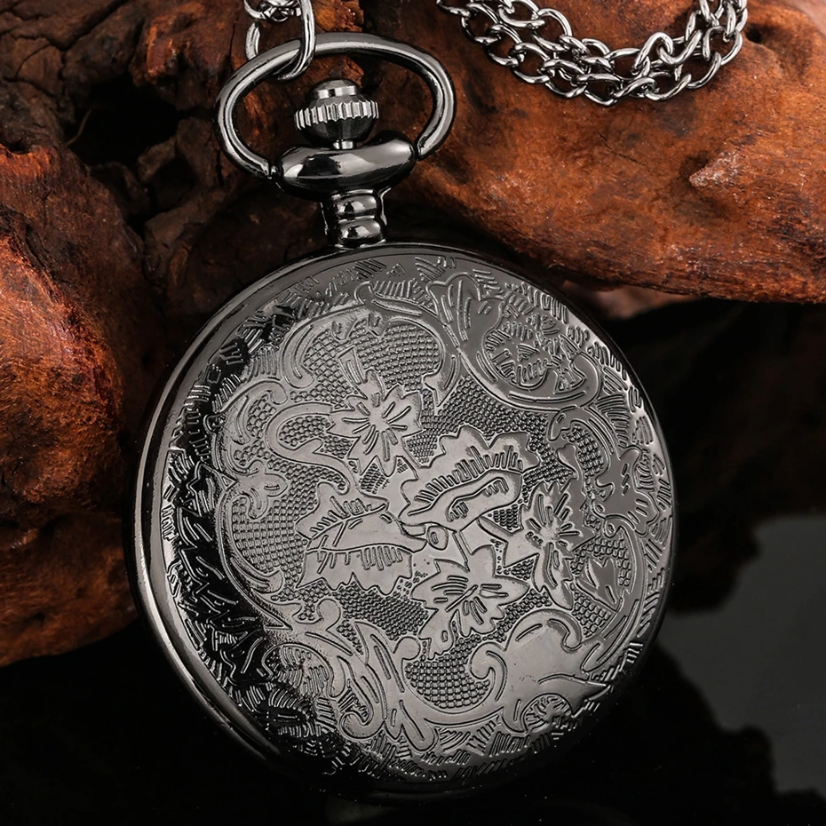 Famous Movie Time Lord Portable Watches Space Exploration Hero Design Quartz Pocket Watch Black Vintage Cosplay Gifts with Chain quartz watch pocket watch