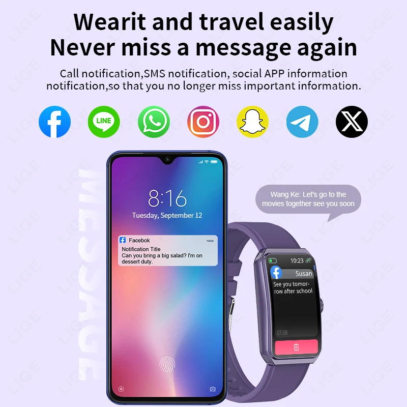 LIGE 2025 New Sports Smart Watch Men Women 1.47" Bluetooth Call Fitness Tracker IP68 Waterproof Smartwatch For Android IOS Phone