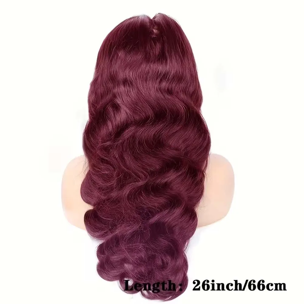 99J Burgundy 34 inch Brazilian Body Wave 13x6 HD Lace Front Human Hair Wigs For Women 13x4 Lace Frontal Wig Glueless Closure Wig 2