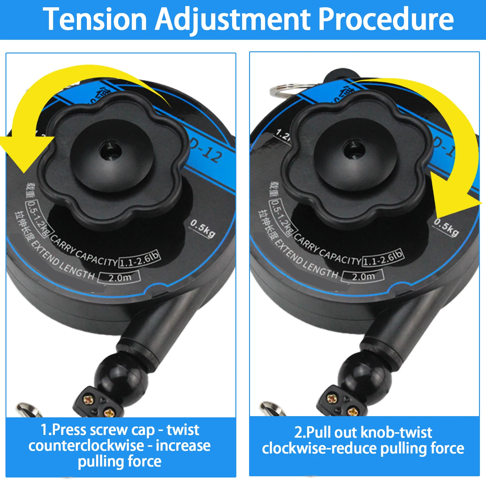 SBD-12/20 Industrial Grade Spring Balancer 0.5kg-2kg Screwdriver Hanging Tool Multipurpose Retractable Spring Balancer