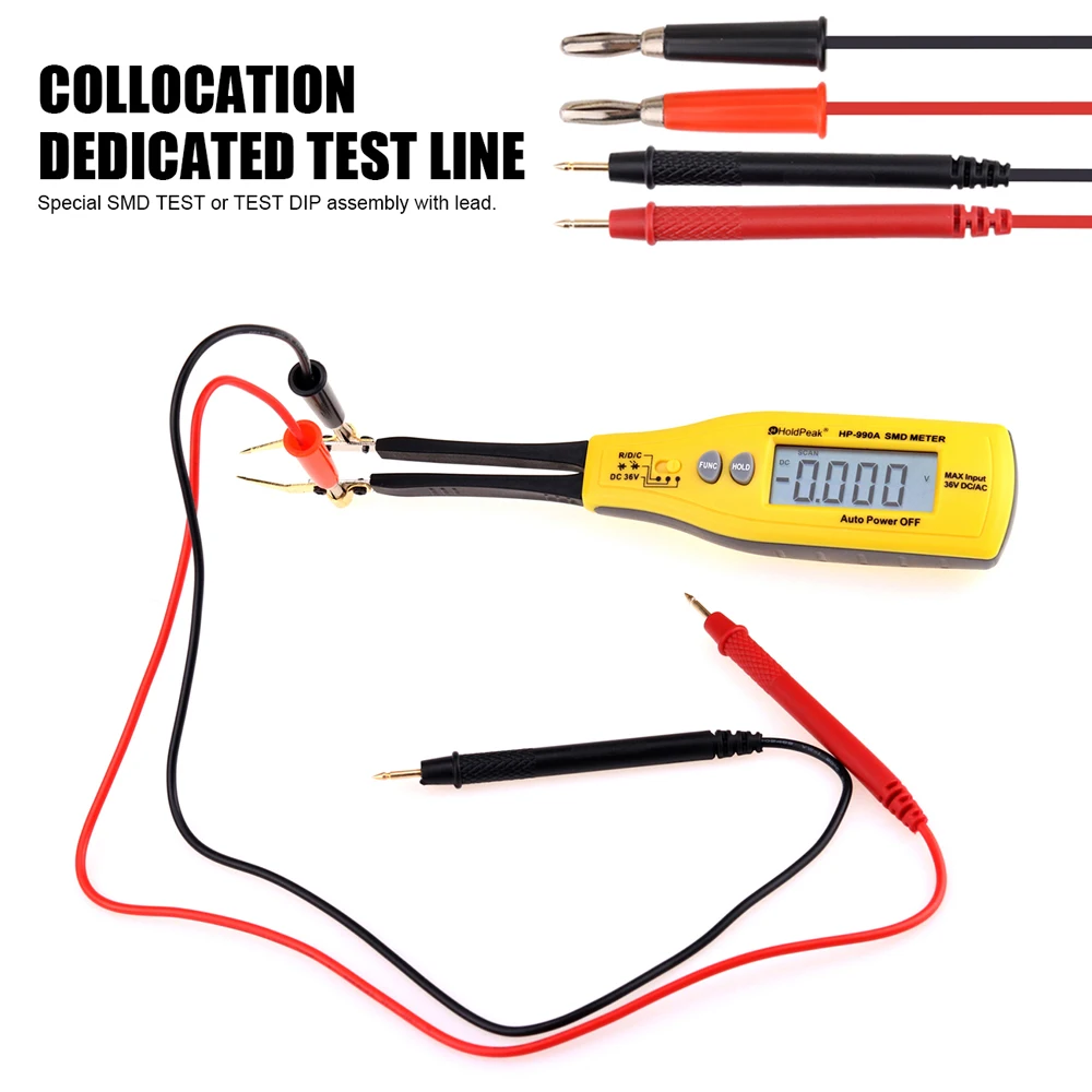 

Resistance Capacitance SMD HP-990A Tester Meter Multimeter Professional Component Tester Relafive Value Battery Tester