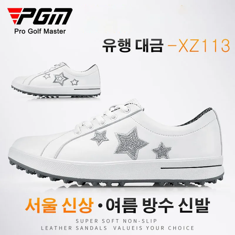 

PGM Korean Golf Shoe Women's Super Fiber Waterproof and Anti slip Golf Women's Shoe