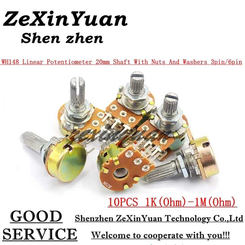 

10PCS WH148 3pin 6pin 20mm B1K B2K B5K B10K B20K B50K B100K B250K B500K B1M Potentiometer 1K 2K 5K 10K 20K 50K 100K 250K 500K 1M