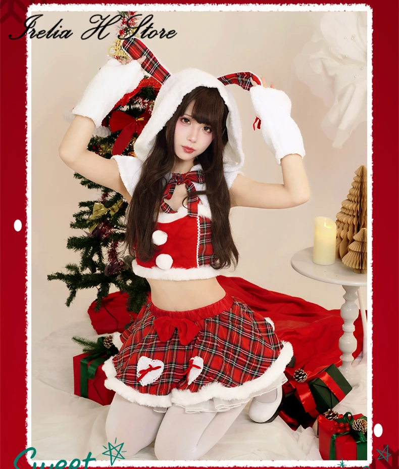 

Irelia H Store Christmas Rabbit Sexy Set Girl Autumn/Winter Skirt Cosplay Costume
