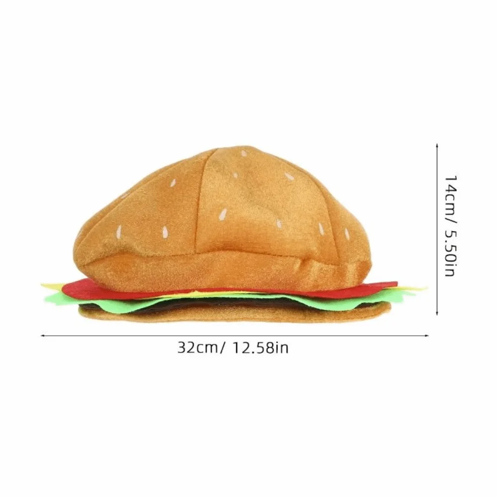 Creativity Decorative Burger Hat Comfortable Cute Burger Headgear Unisex Funny Performance Prop Hat Party Costume Accessories