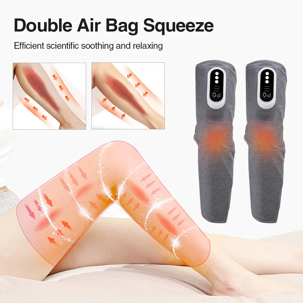 1 Pair Electric Heating Leg Massager Airbags Calf Massage Hot Compress 3 Modes 3 Gears Relax Muscle Fatigue USB Rechargeable 5